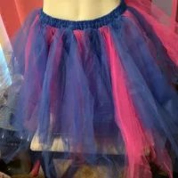 Pink & Blue Tulle Tutu with elastic waistband